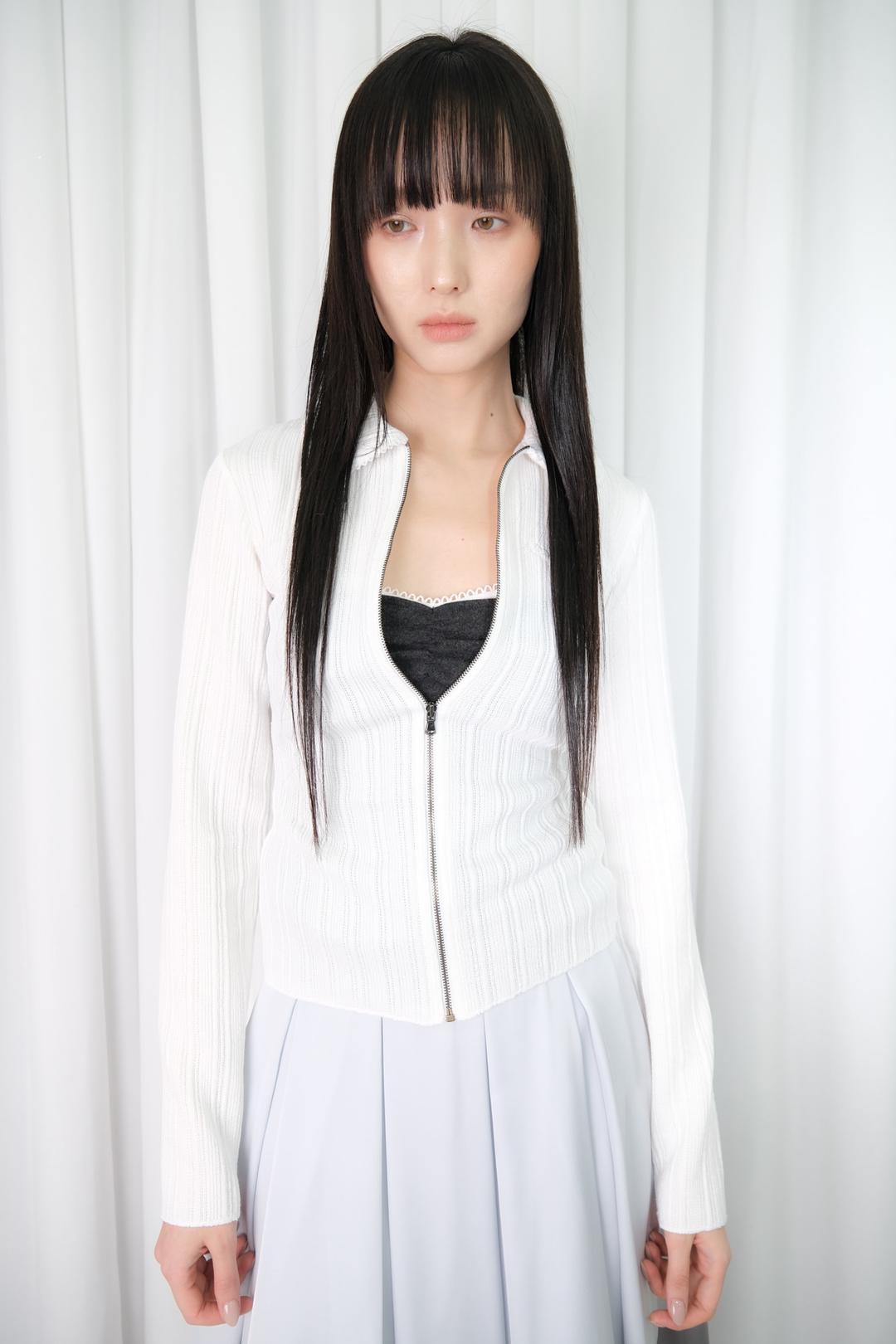 Moonstone Ribbed Zip-Up *Ivory