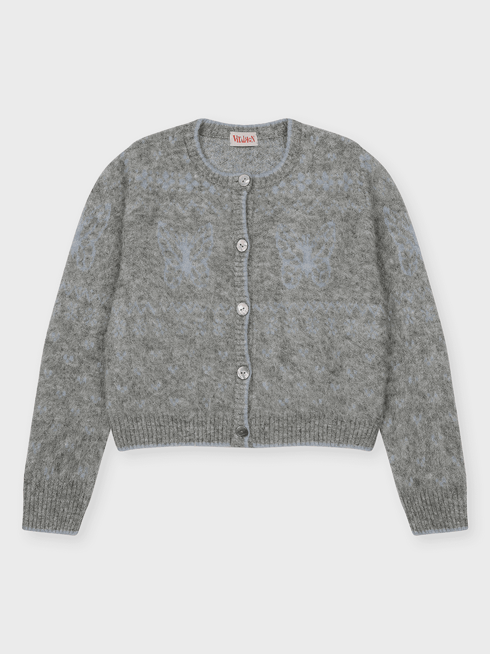 헤어리 나비 니트 가디건 (2C) (Gray)