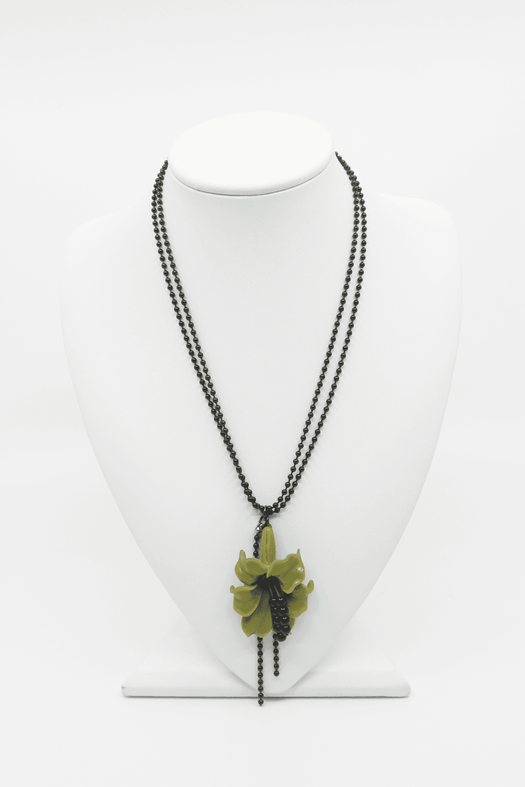 [Pink orchid house] Tropical flower necklace (Lime)