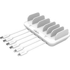 큐브온 6포트 올 퀵 고속 멀티 충전기 + 케이블 C타입 4p + 8핀 2p 세트