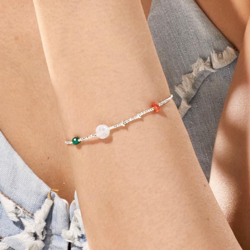 문스톤 실버 팔찌