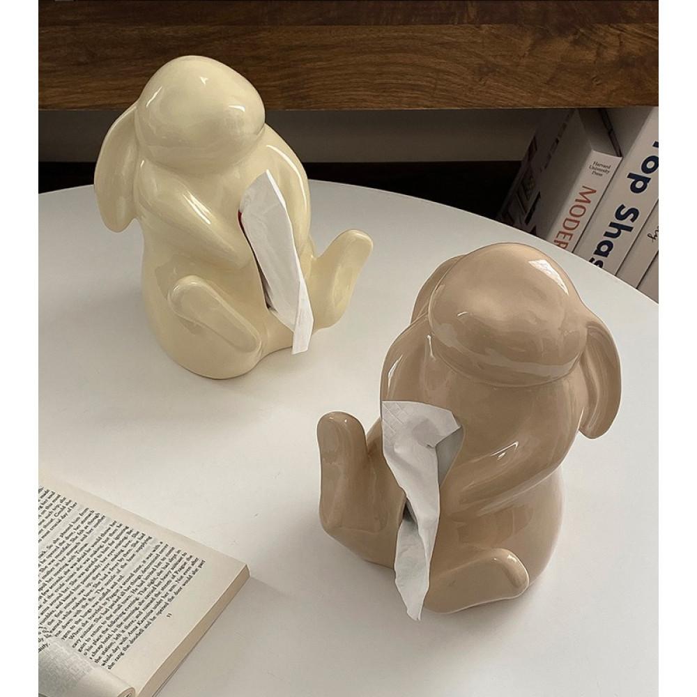 각티슈케이스 세라믹 사각 티슈 케이스 핸드타올 디스펜서 cmyd rabbit head rabbit