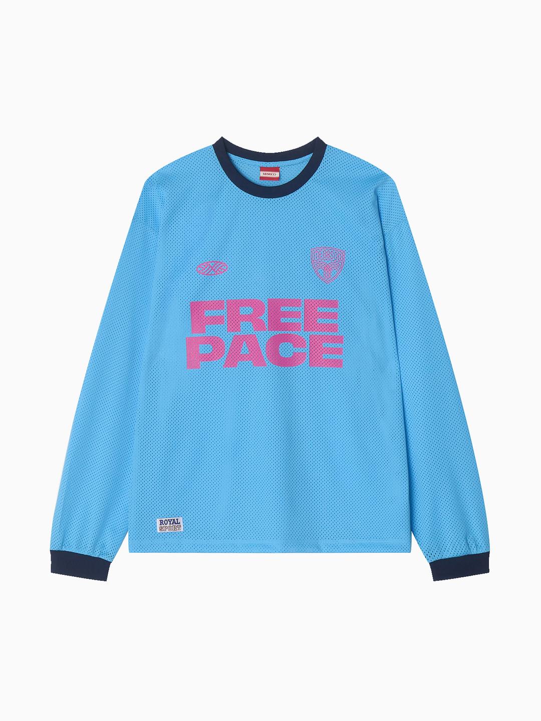 Sporty Mesh Round T Shirt_Skyblue