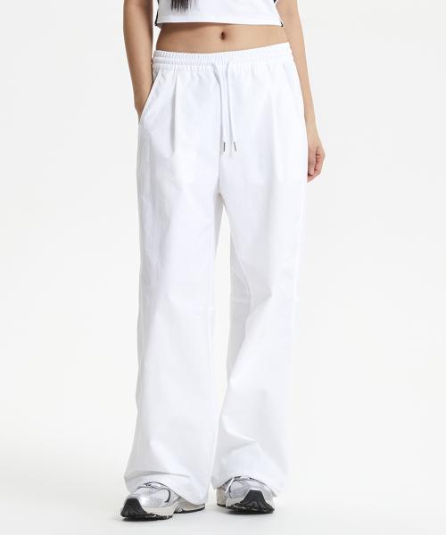 NBNTF3W612 / WOMEN 풀밴딩 투턱 와이드팬츠 (WHITE)