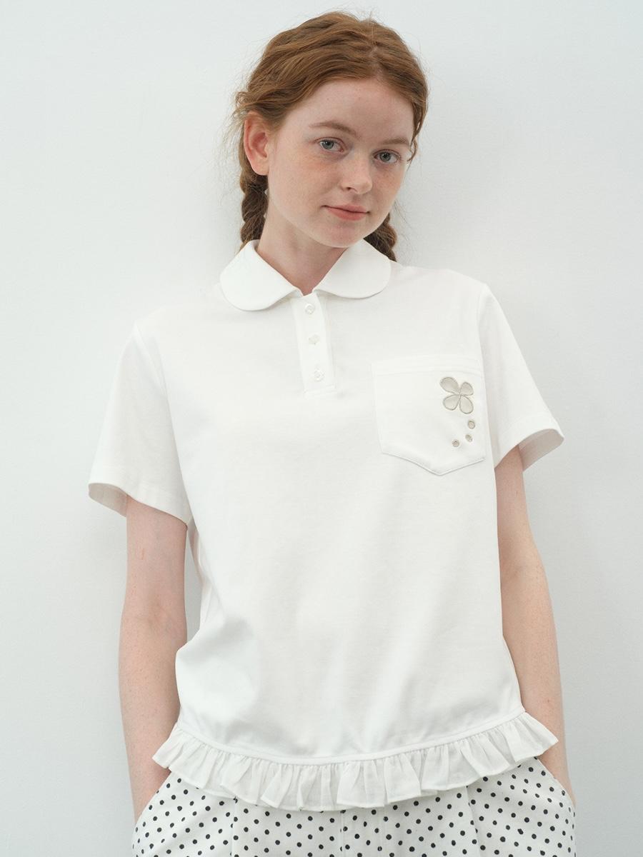 ODD MAKER Clover Lace Polo Top