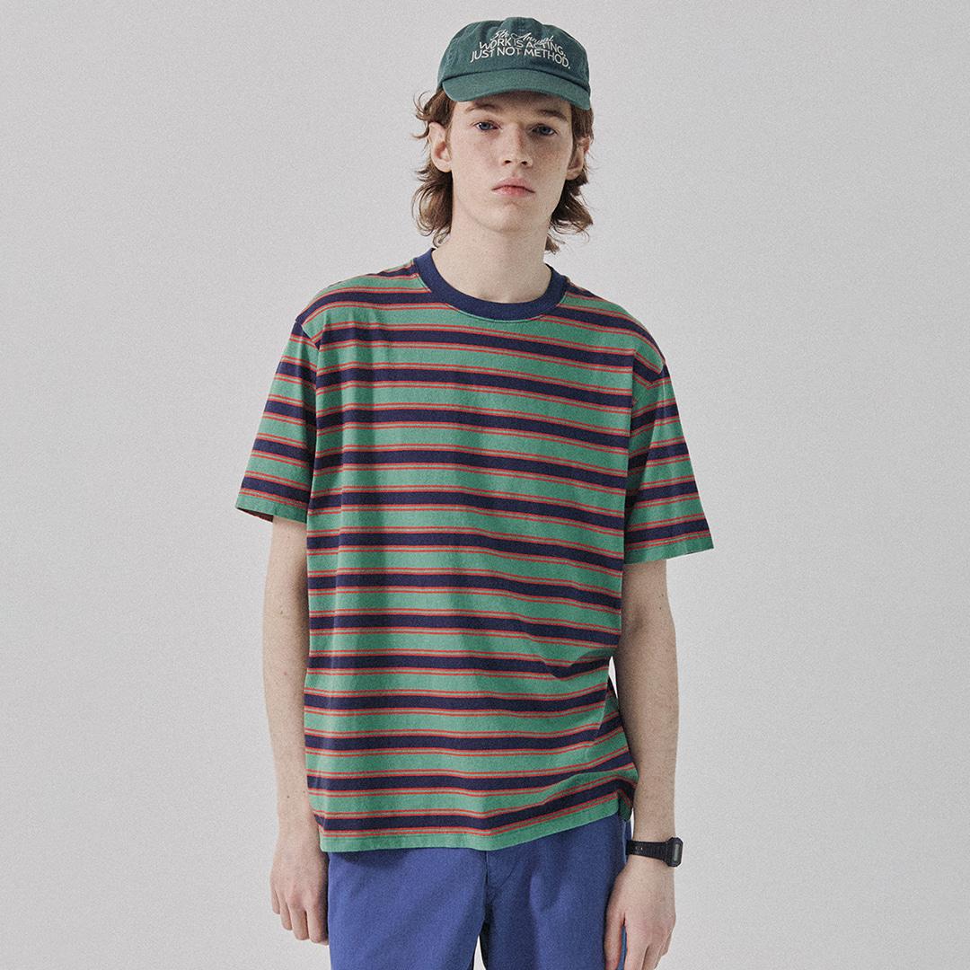 멀티 스트라이프 티 - 케일