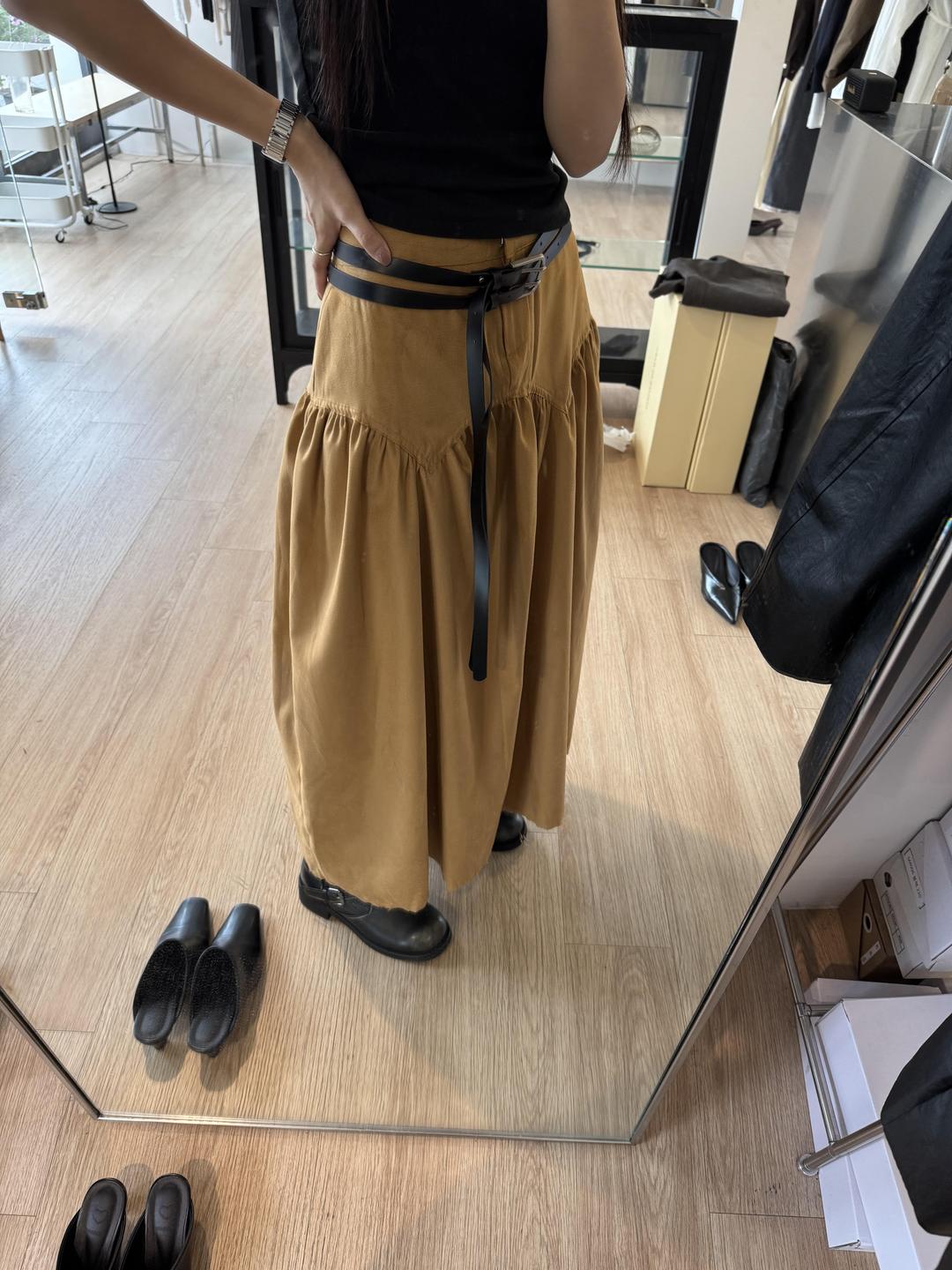 suede long skirt (2color)