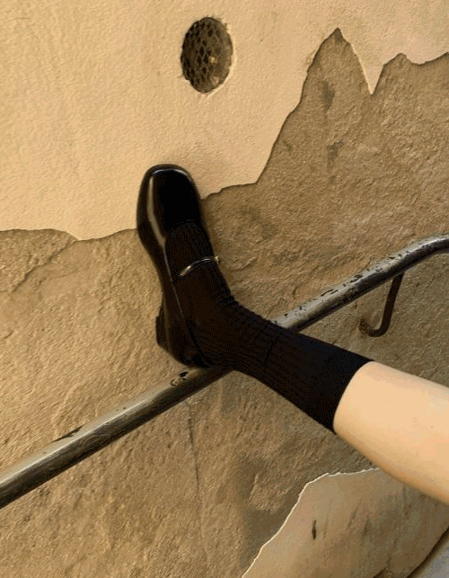 chubby flat mary-jane shoes