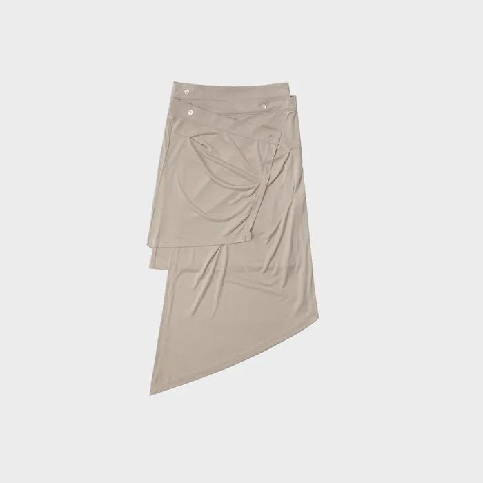 Jersey Drape Wrap Skirt / Beige