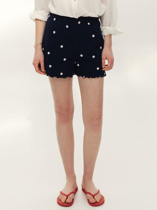 월튼 볼륨 슬리브 도트 자가드 쇼츠 (Navy dot)