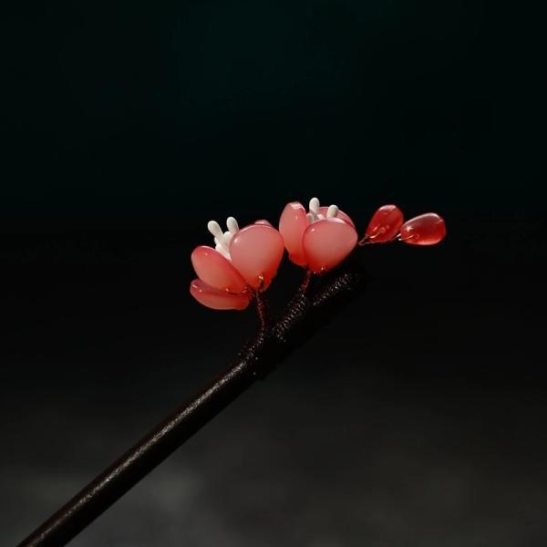 매화 꽃 머리핀 비녀핀 뒤꽂이 옥비녀 머리비녀