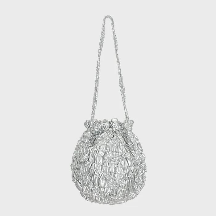[29CM 단독] Wrinkle Pumpkin Leather Bag (silver)