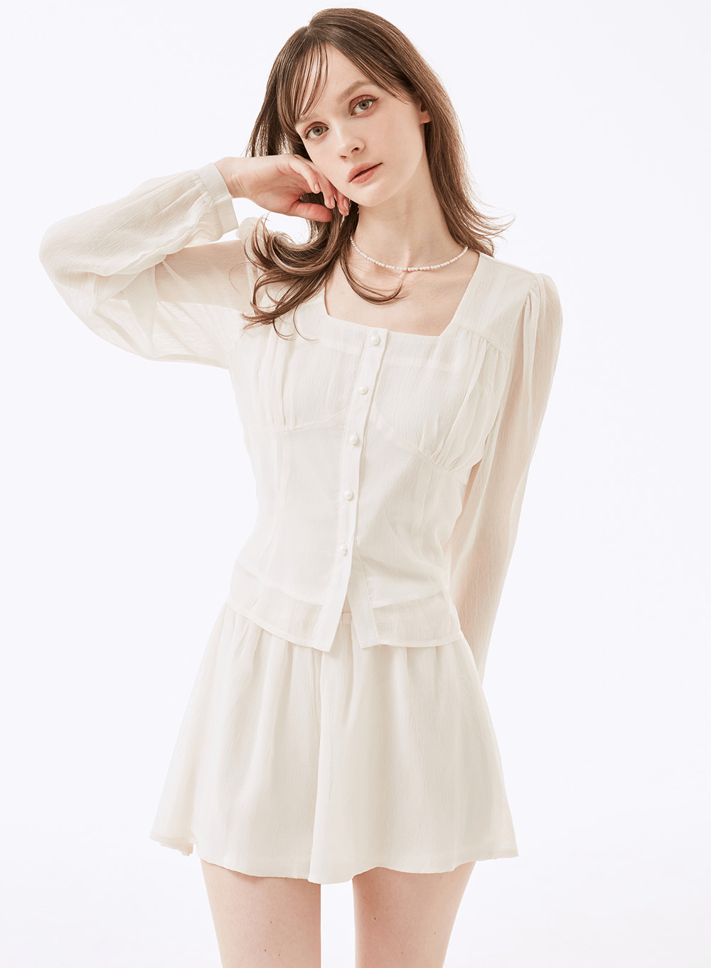 블룸 SET - 블라우스, 숏팬츠