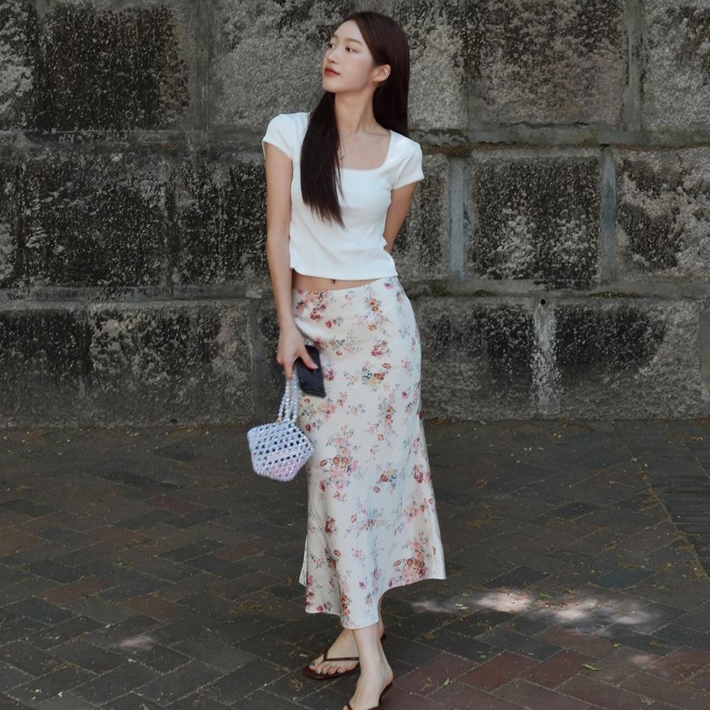 DELILAH Satin Long Skirt(딜라일라)_IVORY