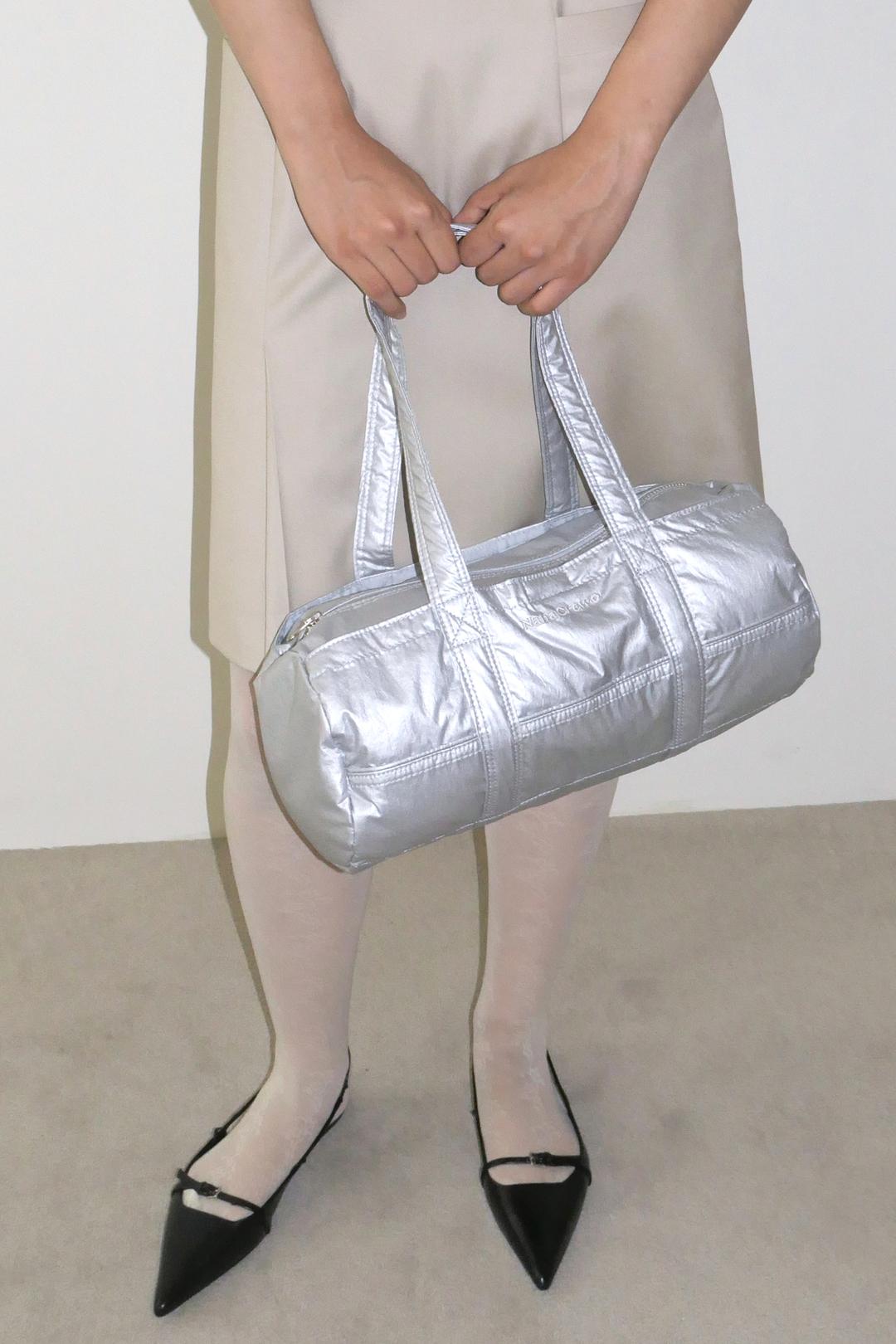 NANA MINI DUFFLE BAG - CRINKLE SILVER