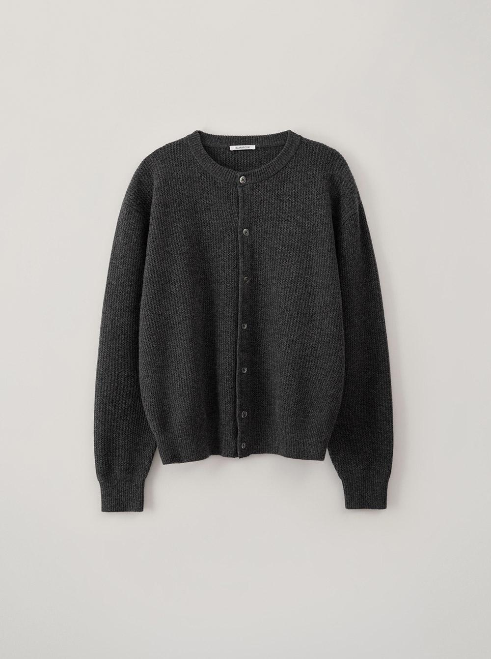 BOLD ROUND CARDIGAN_MELANGE CHARCOAL