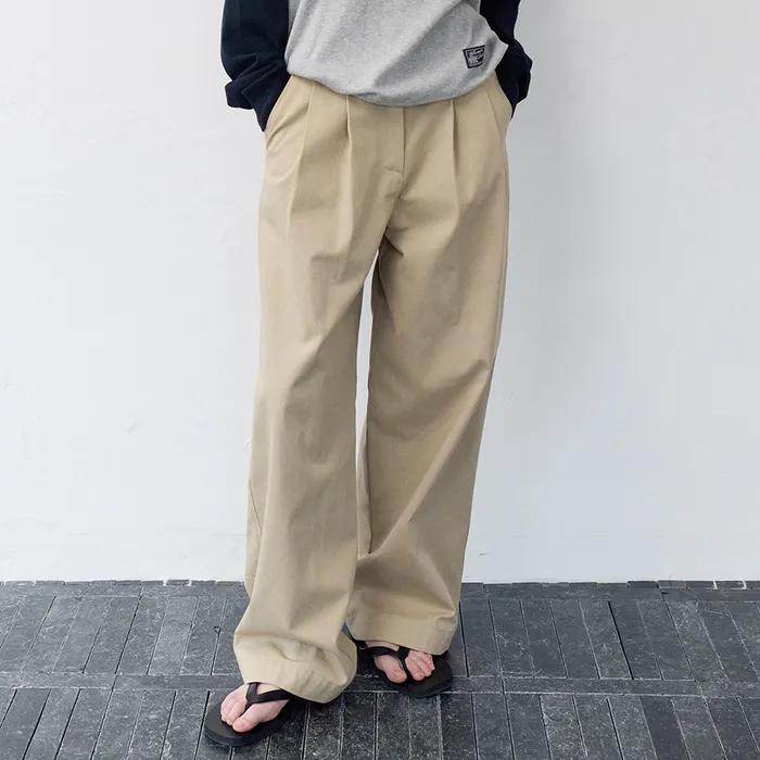 Relaxed Cotton Chino Pants - Peanut Beige