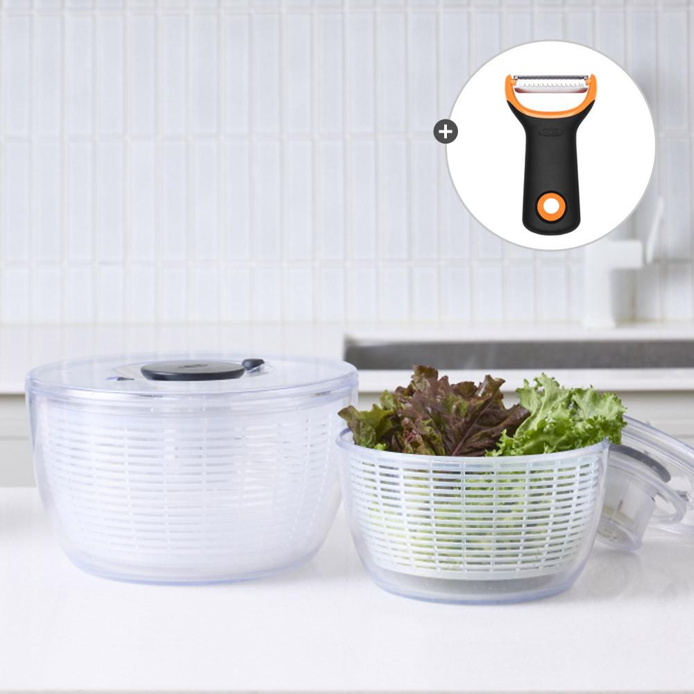 옥소 굿그립 야채 탈수기 4.0 투명+굿그립 프렙 필러