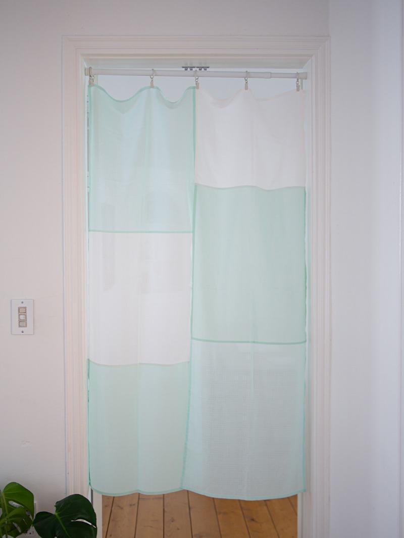 애플민트 패치워크 가림막 커튼(제작기간 1~2주 소요)