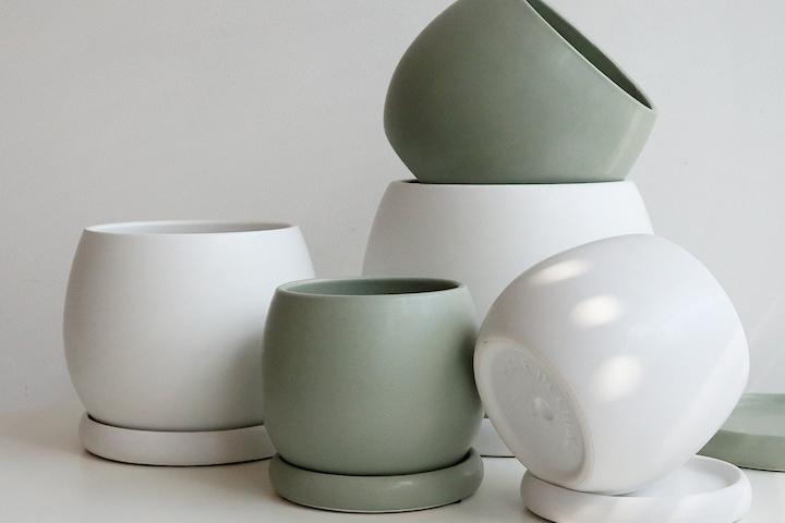 항아리 세라믹 화분 받침세트 2colors