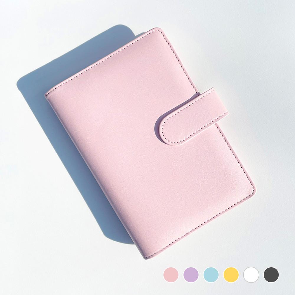 6공 포카 바인더 마카롱 다이어리 포토앨범 커버 A6 핑크