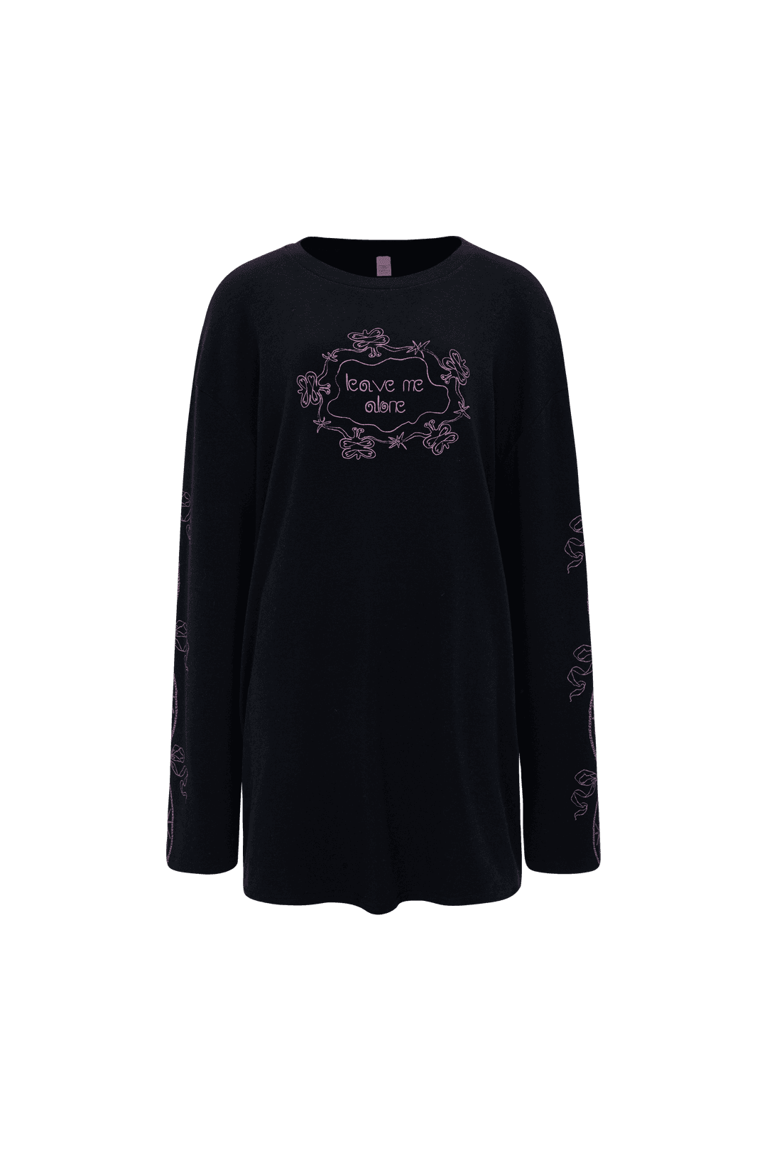 ribbon sleeve t-shirts black