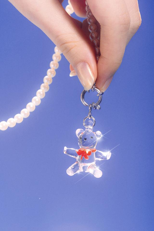 [당일출고] [GLASS] TEDDY NECKLACE_RED
