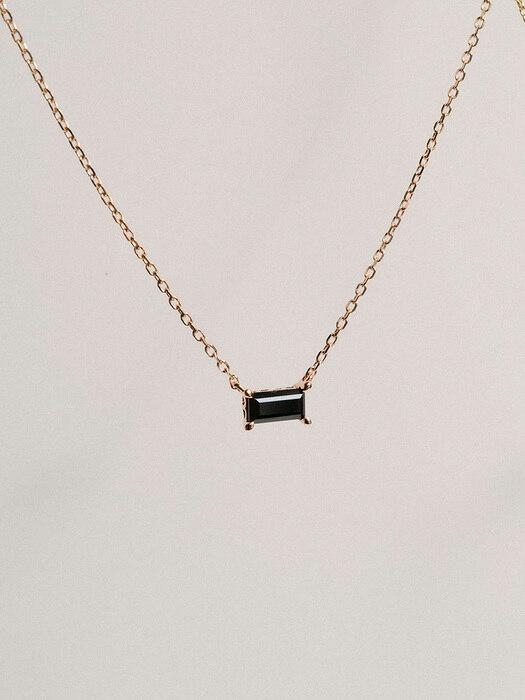 14k 페탈 바게트 컷 목걸이 [블랙]