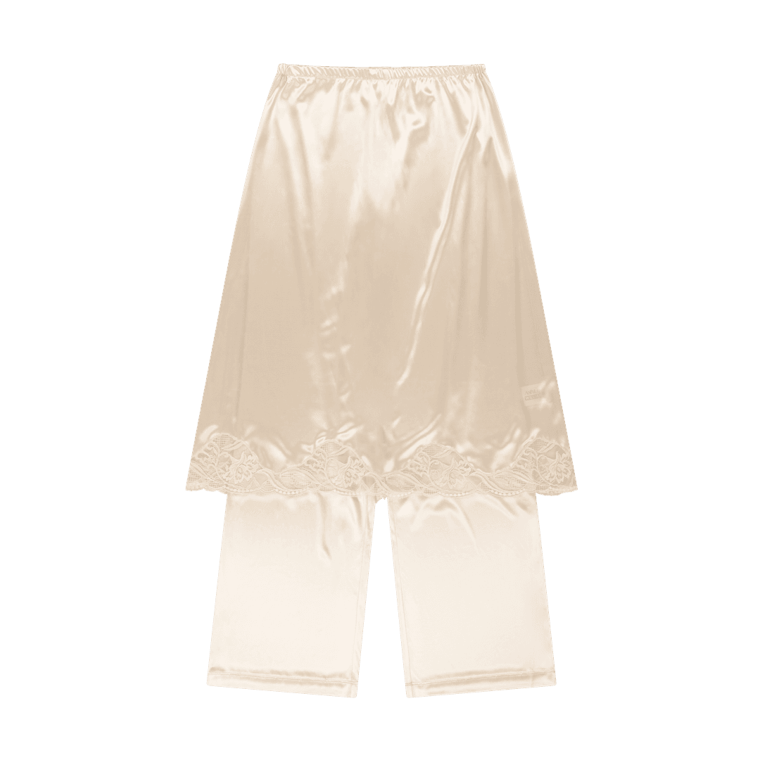 BEIGE LINGERIE TROUSERS - S