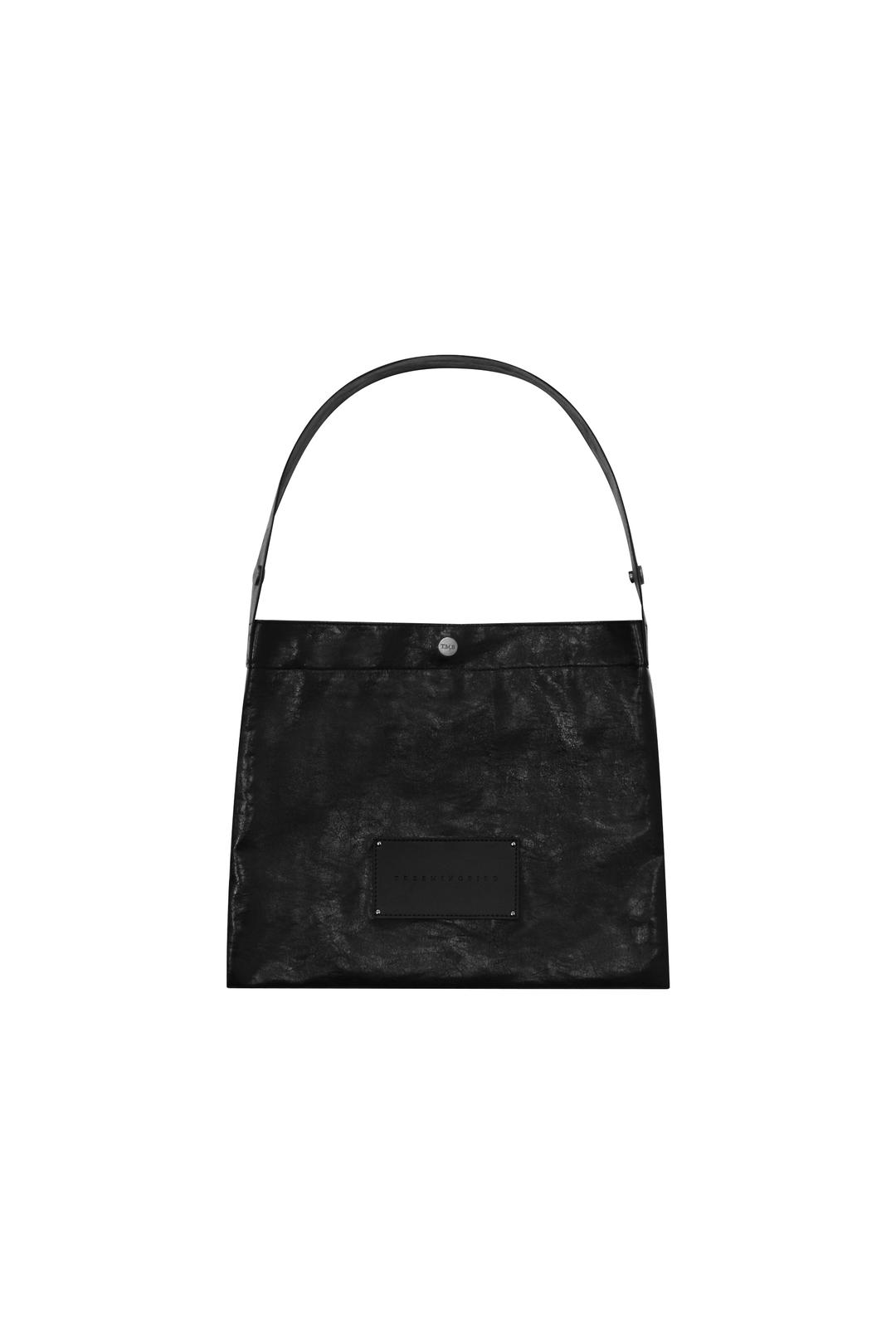 Rivet Point Leather Square Mini Bag [ Black ]