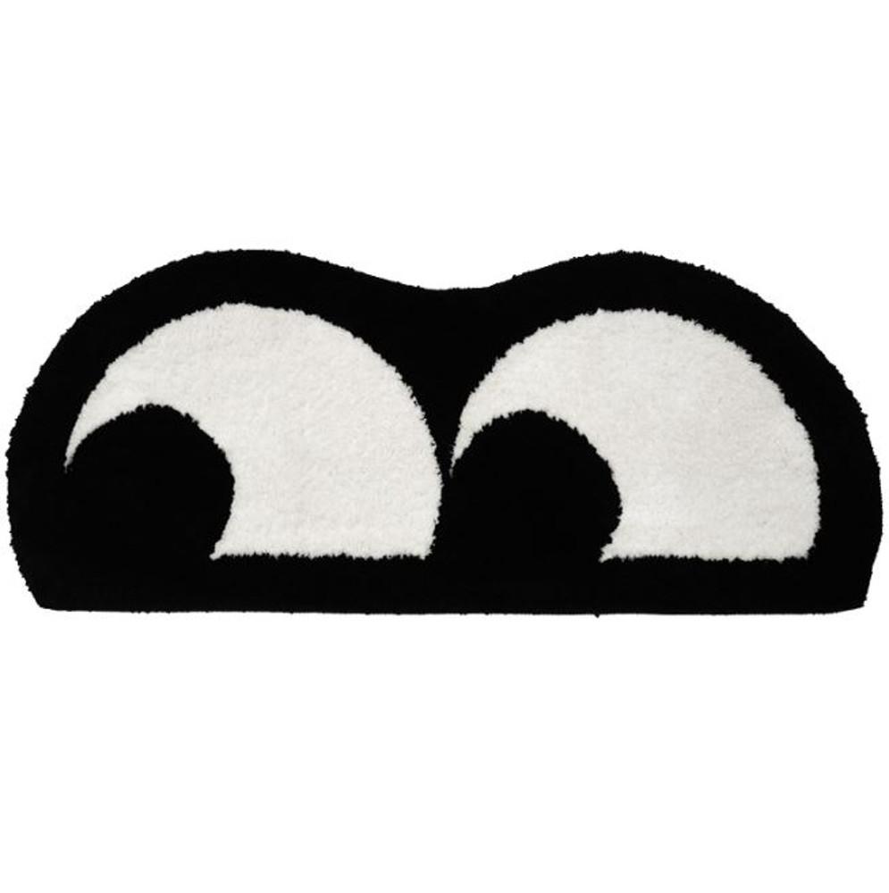 유니크 러그 화이트 블랙 카펫 특이한 눈 발매트