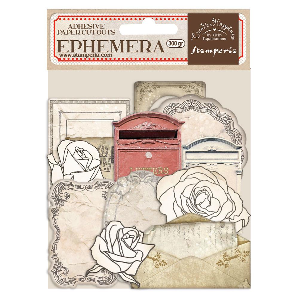 Stamperia 스탬페리아 Create Happiness letters Ephemera 스티커