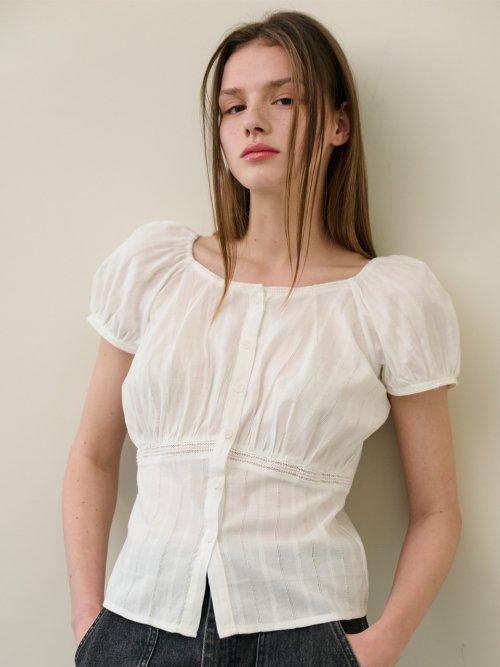 샐러드볼즈(SALAD BOWLS)  PUNCHING LACE BLOUSE [WHITE] - 사이즈 & 후기 | 무신사