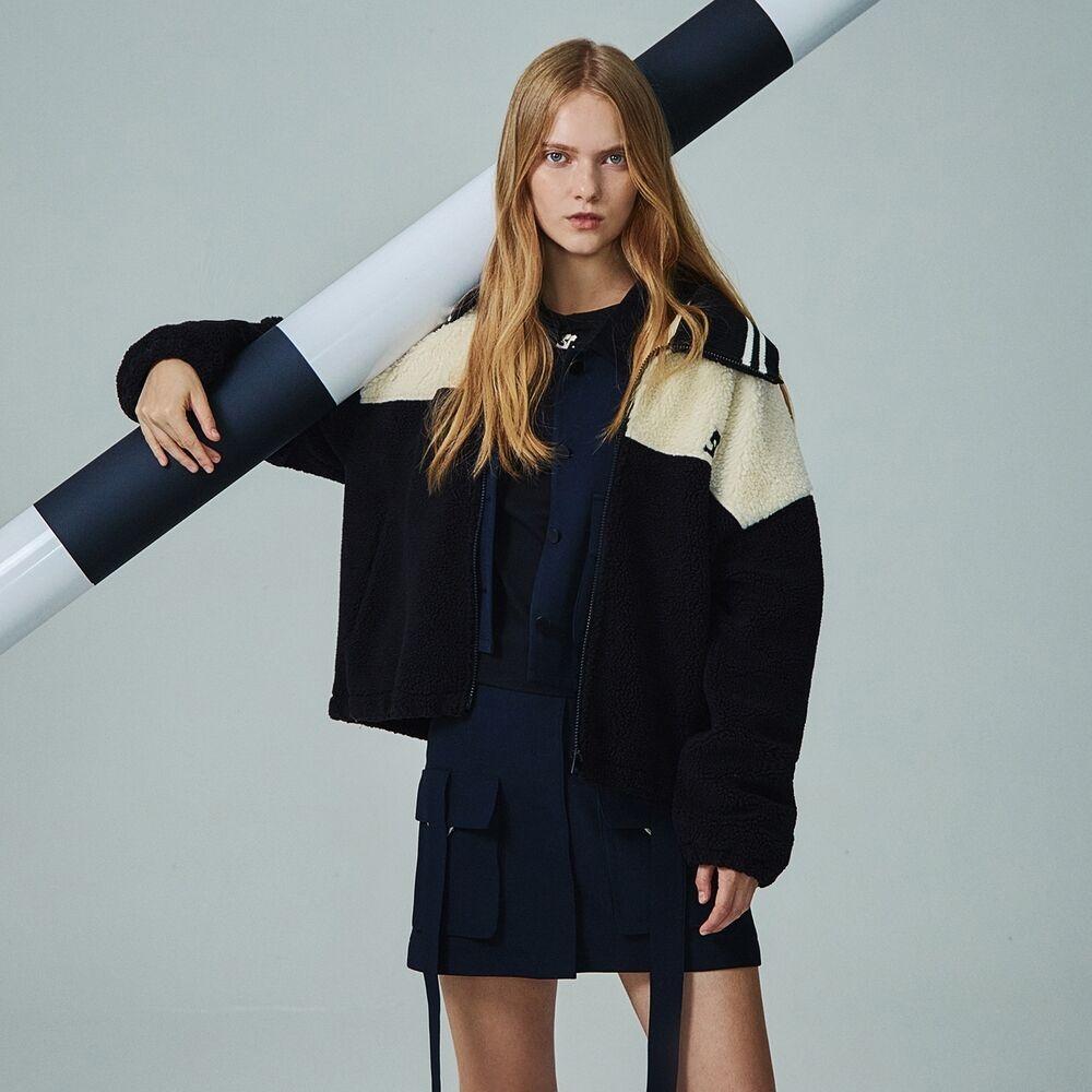 배색 포인트 부클 자켓 JWJKNK0200