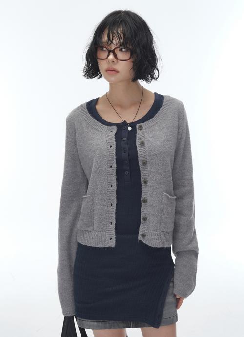 NUT POCKET CARDIGAN / GRAY