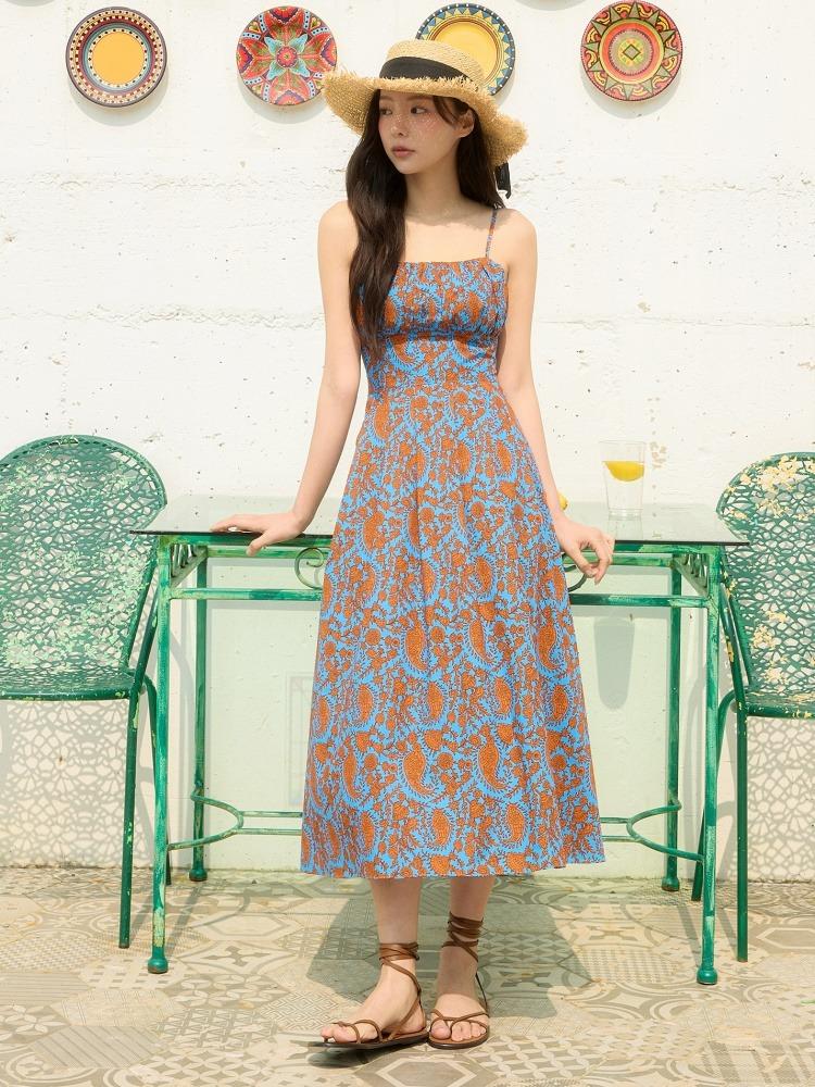 썸머 슬리브리스 셔링 원피스 OH5MO6040