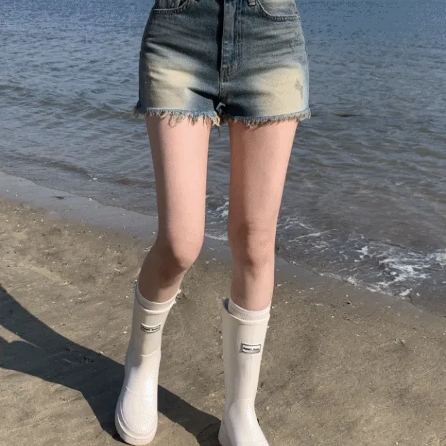 [미친컬러🖤/핏보장!] 프라하 태슬 중청 빈티지 옐로우 워싱 숏 데님 팬츠 청반바지