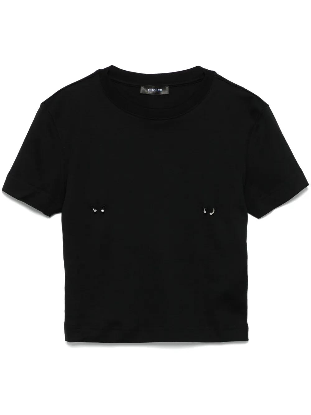 Mugler Piercing T-shirt | Black | FARFETCH KR