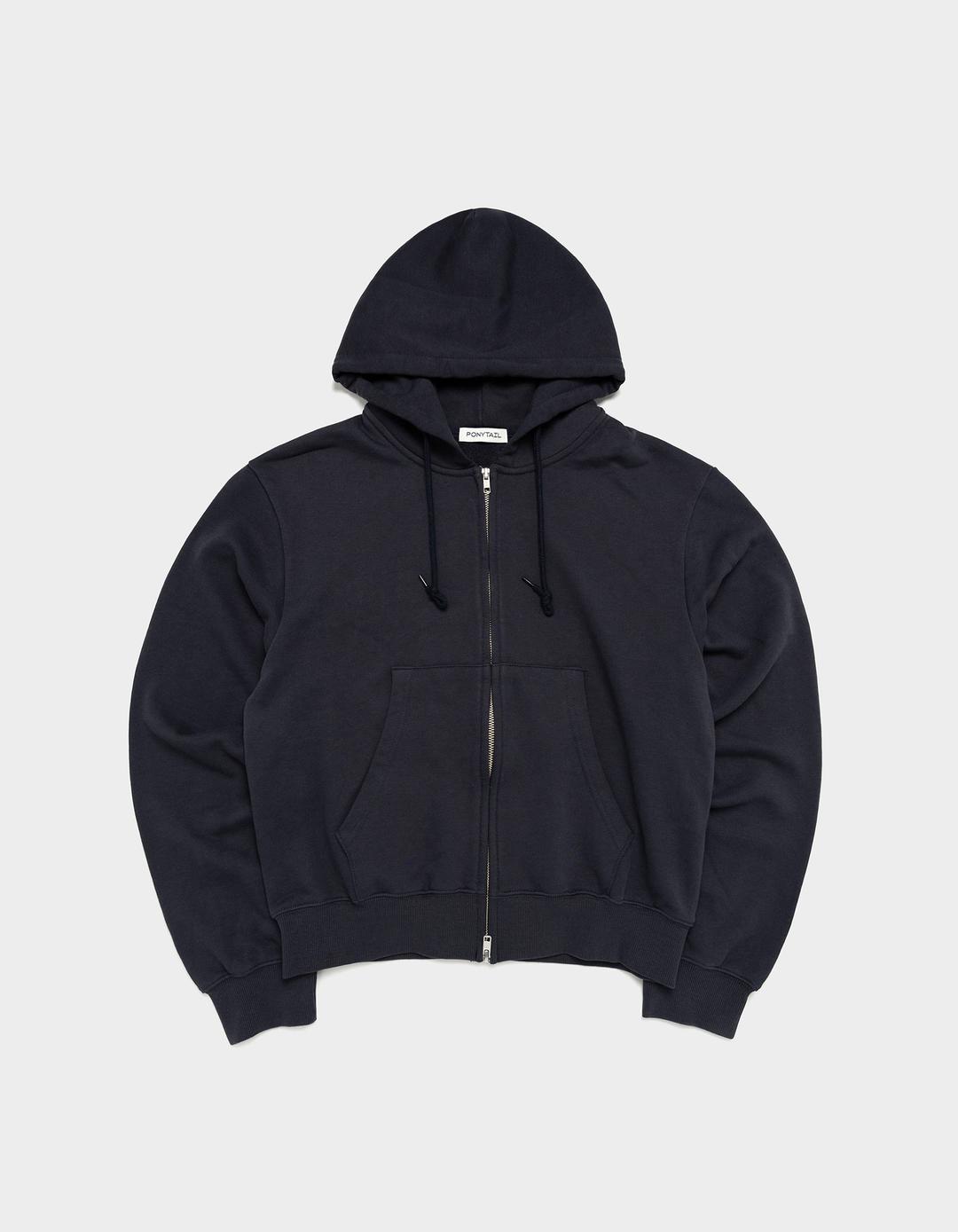 Zoë Loose Zip-up Hoodie (Ink Grey)