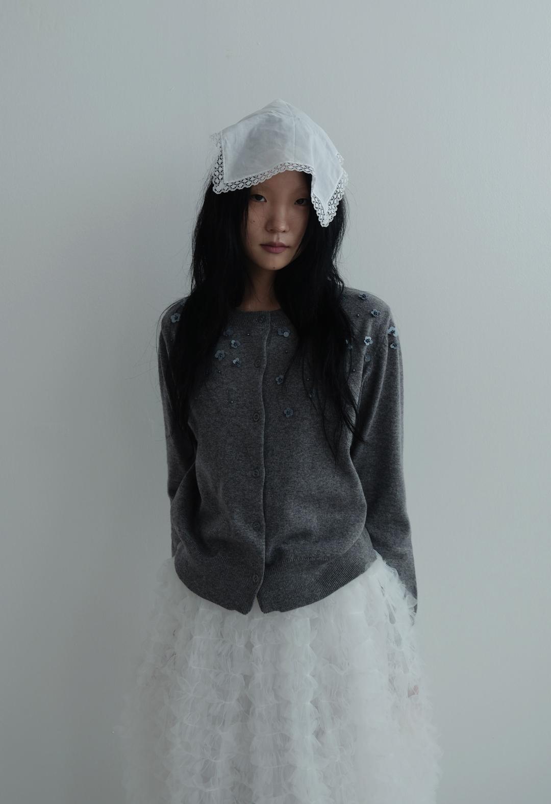 Flower Beads Cardigan, 2color