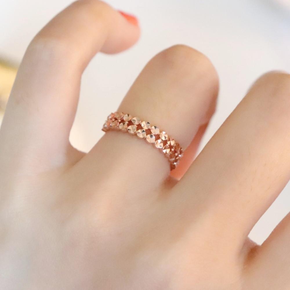 14k 18k 두줄 컷팅 레이어드 볼 검지 중지 새끼손가락 우정링 가이드링 금 반지