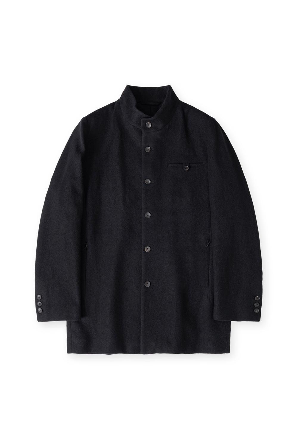 Stand Collar Coat Black