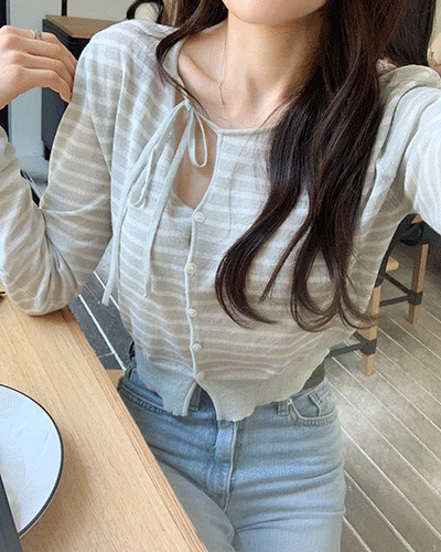 헬런 언발 스트랩 단가라 가디건