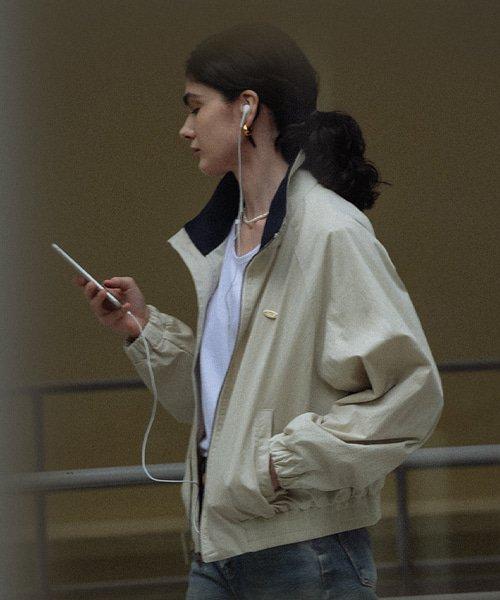 High neck bomber jumper_Beige