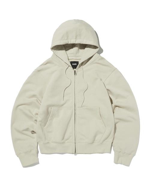 BASIC HOOD ZIP UP [IVORY]