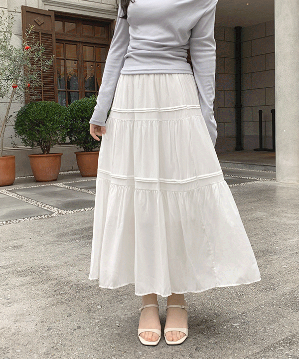 퍼빗 머랭 쉬폰 여리플레어 캉캉 스커트 - 3color