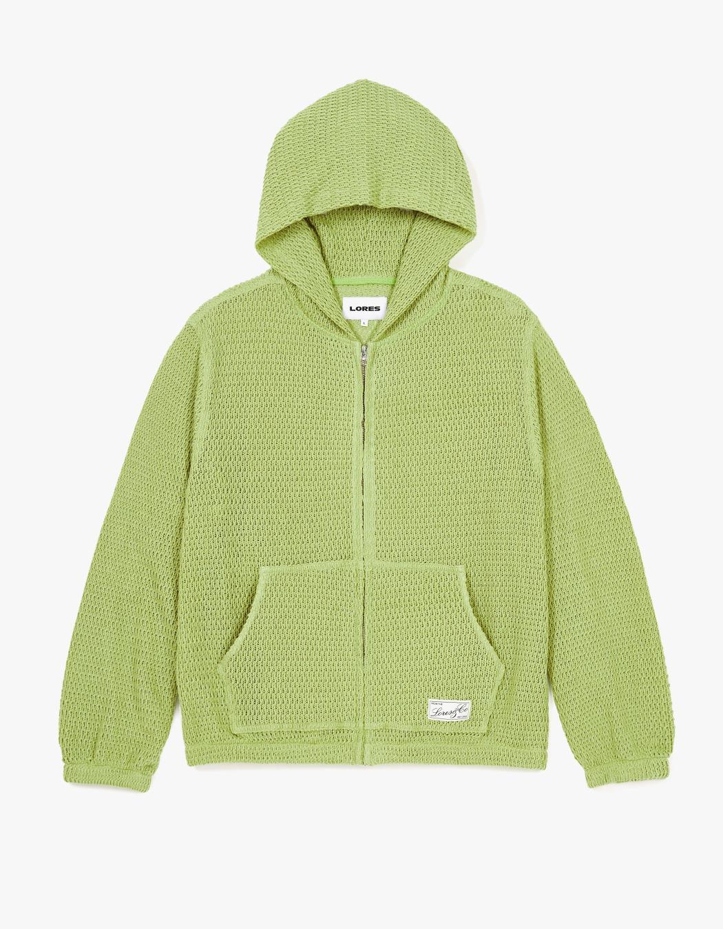 Mesh Zip Hoodie - Green