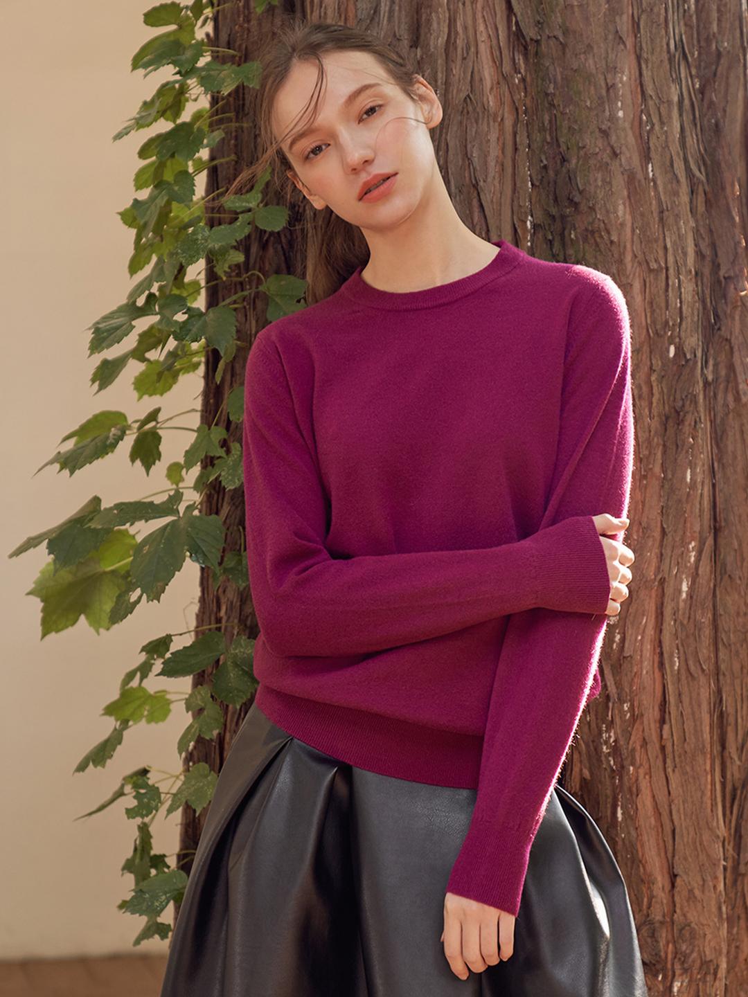 바스카라 심플 라운드넥 니트 (11colors)