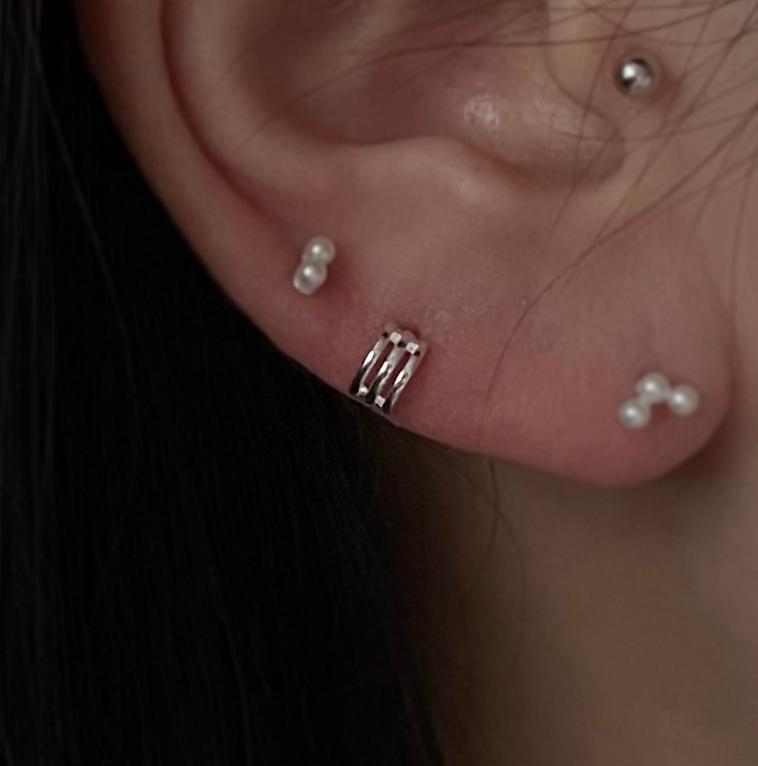 nudea - 누데아 귓바퀴 라인 하프링 피어싱 silver925