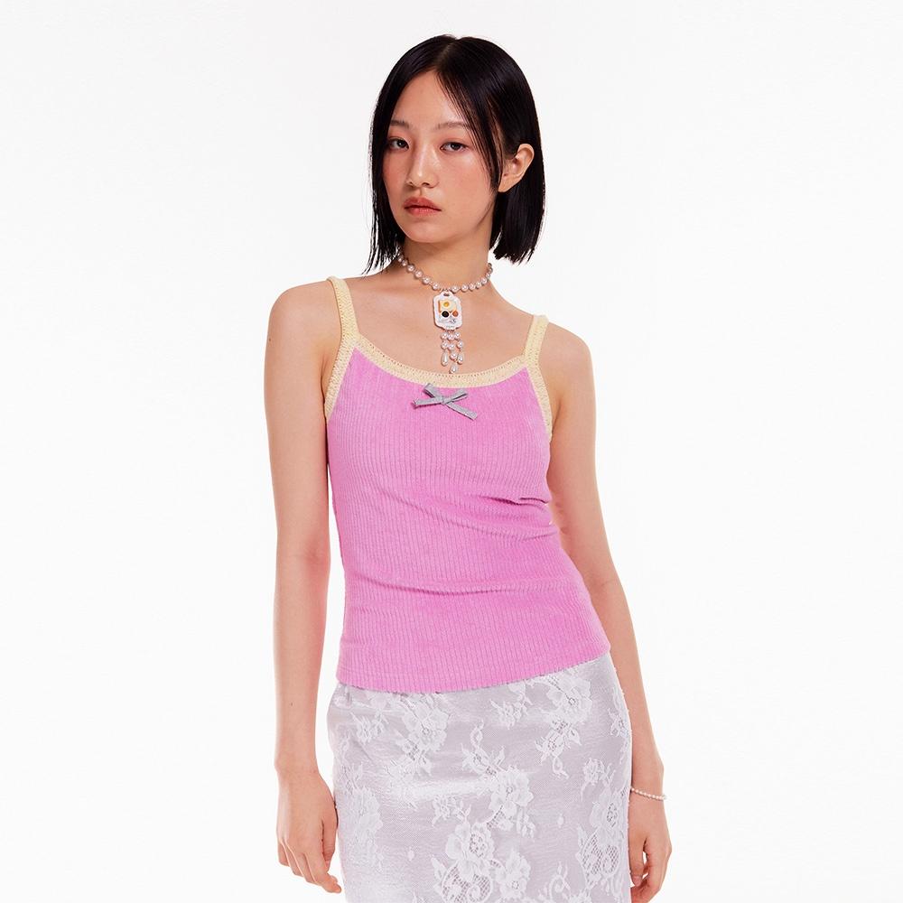 RIBBED TERRY SLEEVELESS TOP_PINK
